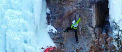 andrea charest mixed ice rock climbing petra cliffs